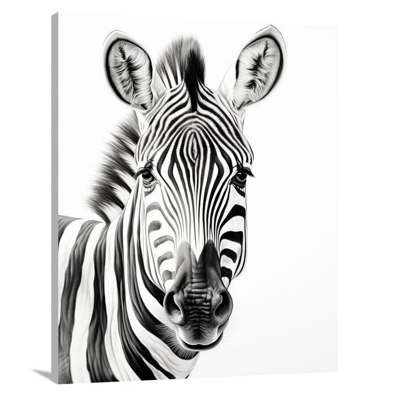 Zebra's Striped Serenity - Canvas Print