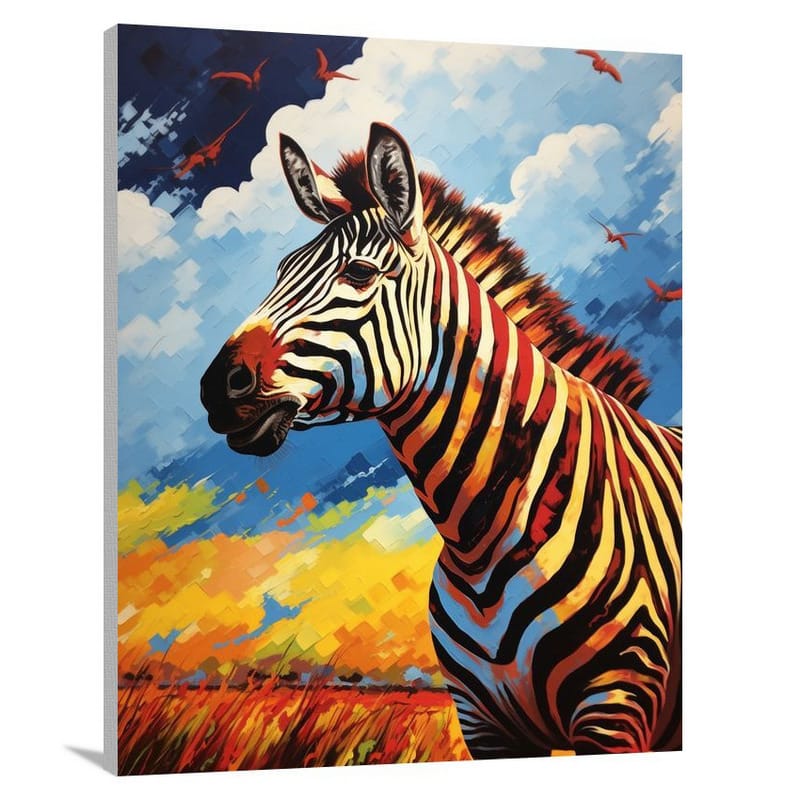 Zebra's Wild Symphony - Pop Art - Canvas Print