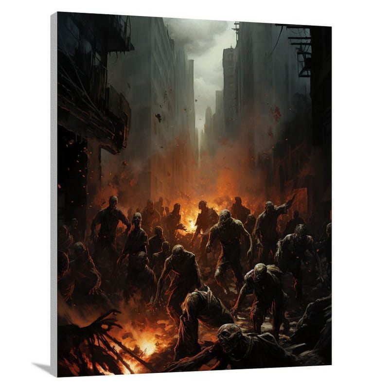 Zombie Apocalypse: City of Shadows - Canvas Print