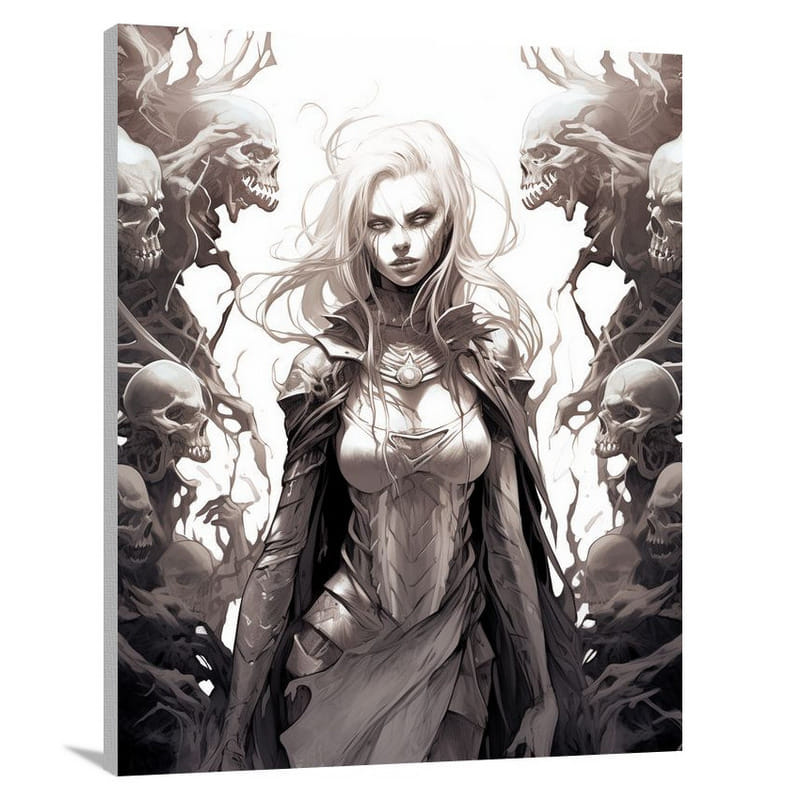 Zombie Sorceress: Enchanting Darkness - Canvas Print