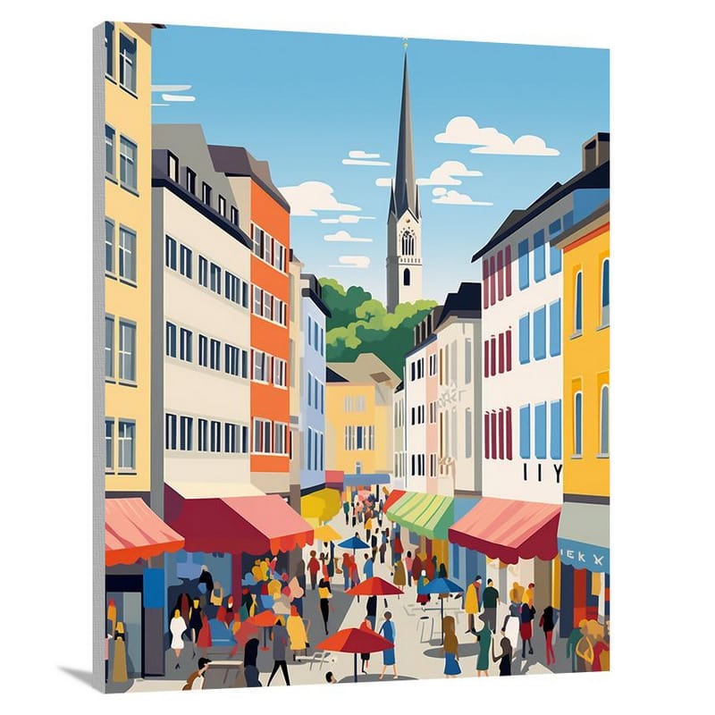 Zurich Market - Minimalist - Canvas Print
