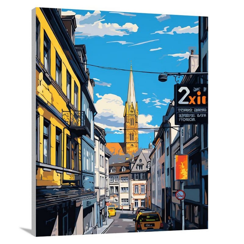 Zurich's Architectural Symphony - Canvas Print