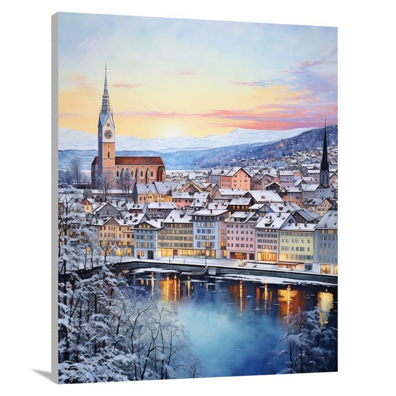 Zurich's Winter Wonderland - Canvas Print